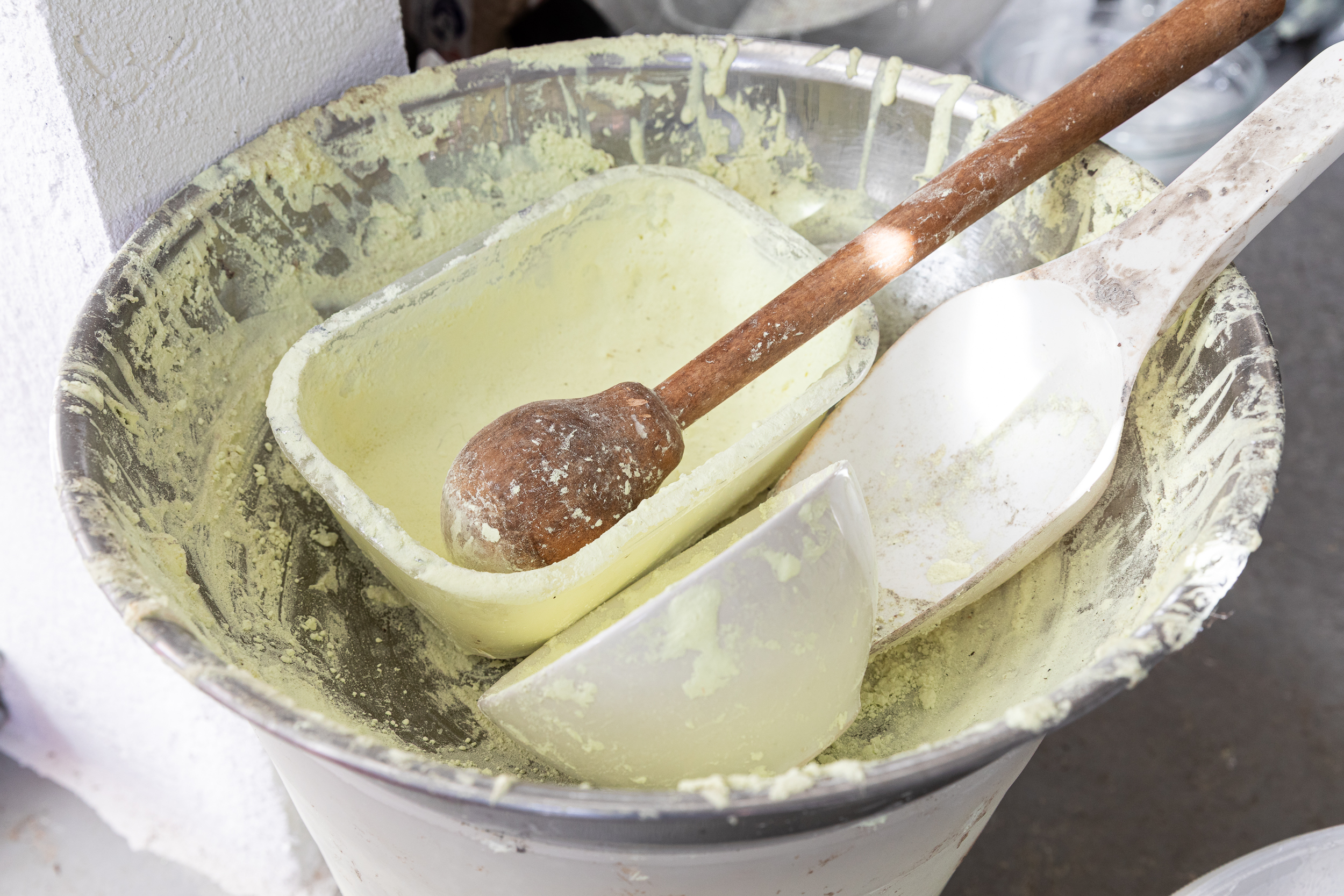 Sulphur in Ingeborg Lüscher’s studio in Maggia, photography: Paula Tyliszczak